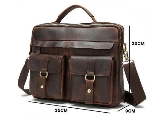 Кожаная мужская сумка для ноутбука Bexhill BX8001C коричневый