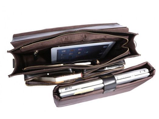Мужской кожаный черный портфель Tiding Bag 7105