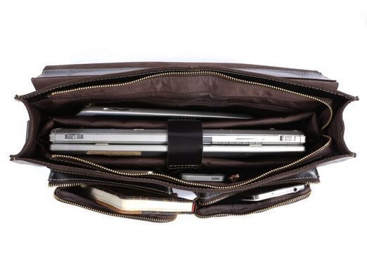 Мужской кожаный черный портфель Tiding Bag 7105