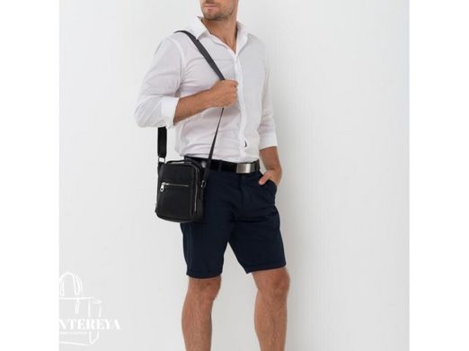 Мужской кожаный черный мессенджер Tiding Bag NA50-190-1A