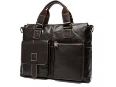 Мужская кожаная сумка для ноутбука Tiding Bag 7264R коричневый