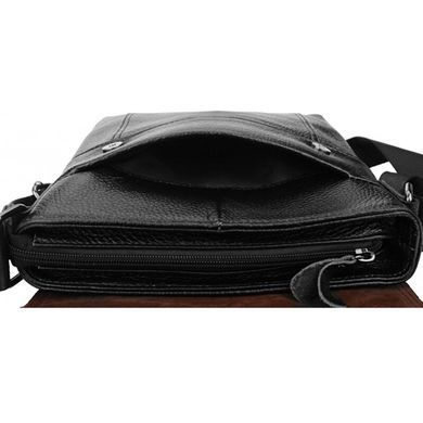 Чоловічий шкіряний месенджер Borsa Leather 1t8153m-black чорний