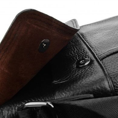 Чоловічий шкіряний месенджер Borsa Leather 1t8153m-black чорний
