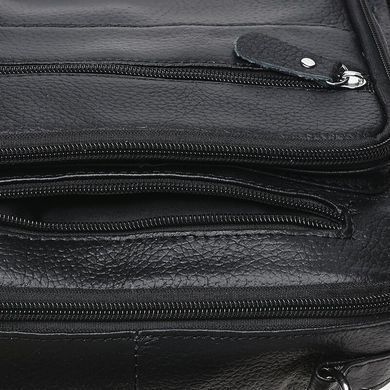 Шкіряний чоловічий месенджер Borsa Leather K15112-black чорний