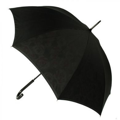Зонт-трость женский полуавтомат Fulton Bloomsbury-2 L754 Black, flowers (Черный, цветы)