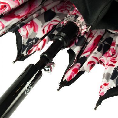 Зонт-трость женский полуавтомат Fulton Bloomsbury-2 L754 Black, flowers (Черный, цветы)