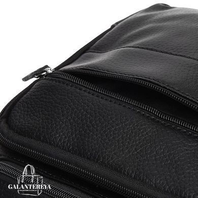 Шкіряний чоловічий месенджер Borsa Leather K15112-black чорний