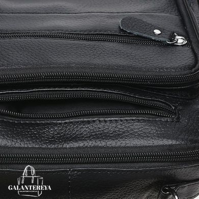 Шкіряний чоловічий месенджер Borsa Leather K15112-black чорний