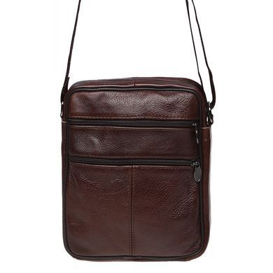 Сумка через плечо мужская кожаная Borsa Leather K18450-brown