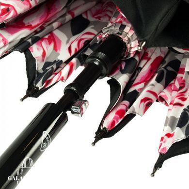 Зонт-трость женский полуавтомат Fulton Bloomsbury-2 L754 Black, flowers (Черный, цветы)