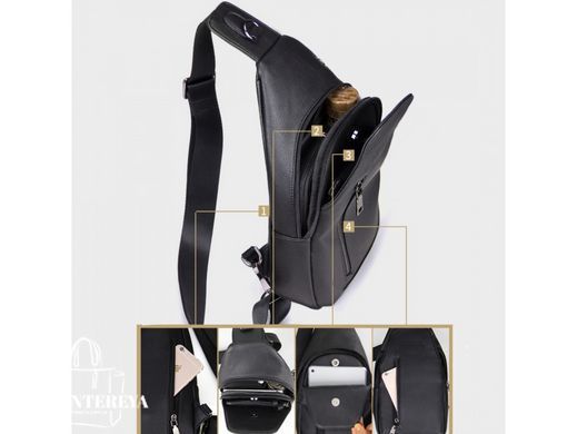 Сумка слинг мужская кожаная Tiding Bag FL-A25F-5038A