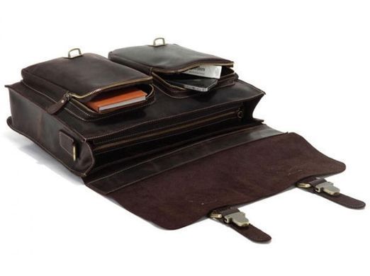 Чоловічий шкіряний коричневий портфель Tiding Bag 7105R